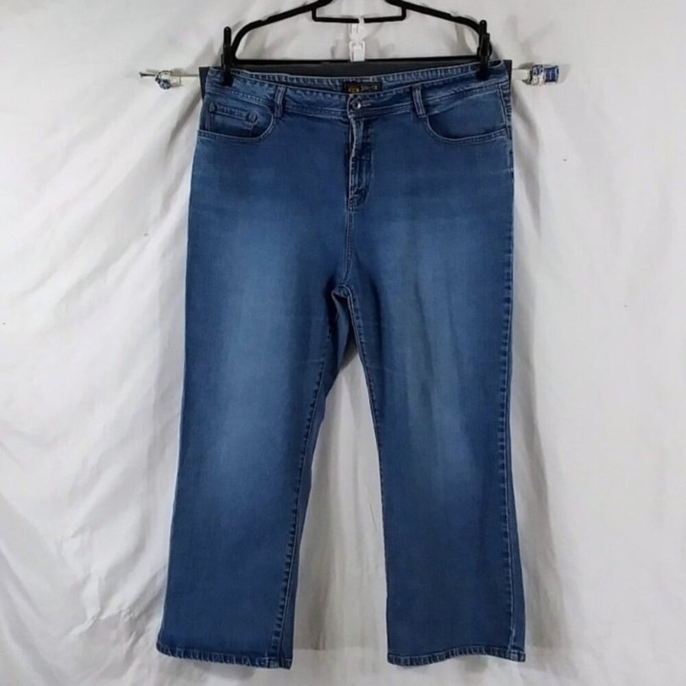 Route 66 Women's Blue Stretch Fit Straight Leg Casual Jeans Plus Size 20W Short